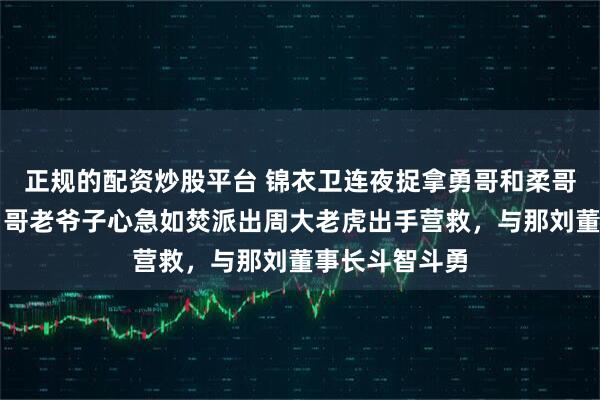 正规的配资炒股平台 锦衣卫连夜捉拿勇哥和柔哥突击审问，勇哥老爷子心急如焚派出周大老虎出手营救，与那刘董事长斗智斗勇