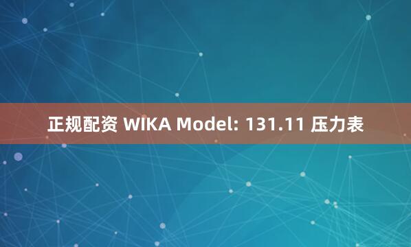 正规配资 WIKA Model: 131.11 压力表